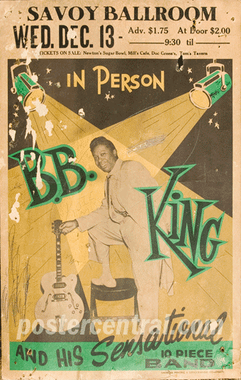 B.B. King at the Savoy Ballroom concert poster